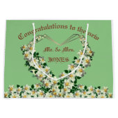 セージ - ウェディング ギフト バッグ ラージペーパーバッグ (正面)