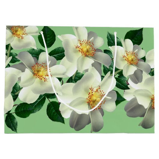 セージ - ウェディング ギフト バッグ ラージペーパーバッグ (裏面)