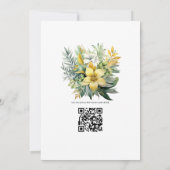 セージ、エバーグリーンおよび金ゴールドフローラ春の結婚式 招待状 (裏面)