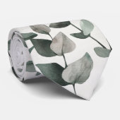 セージ&エメラルドグリーン結婚ユーカリ ネクタイ (ロール)