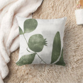 セージ オリーブ グリーン ボタニカル ザクロ フルーツ クッション (ブランケット)