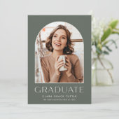 セージ |クラシック Arch Photo Graduationのお知らせ 案内状 (スタンド正面)