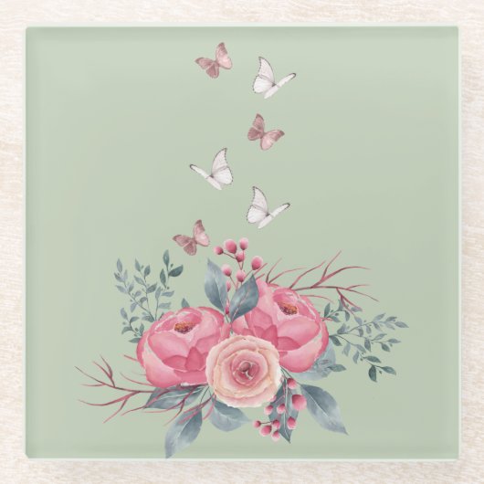 セージ・グラス・コースター ガラスコースター (正面)