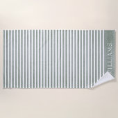 セージ・グリストライプのーン  ビーチタオル (正面)