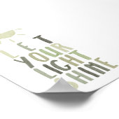 セージ・グリーンあなたの光の輝きのポスター ポスター (角)