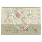 セージ・グリーンとピンク ラージペーパーバッグ (裏面)