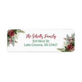 セージ・グリーンとブルゴーニュのクリスマスリーフ ラベル (正面)