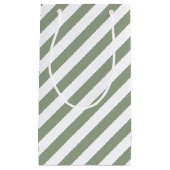 セージ・グリーンとホワイトストライプ スモールペーパーバッグ (正面)