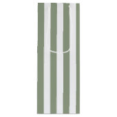 セージ・グリーンとホワイトストライプ ワインギフトバッグ (正面)