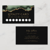 セージ・グリーンと金ゴールドゲートロイヤリティ・カード 名刺 (正面/裏面)