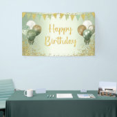 セージ・グリーンハッピーバースデーの女性用デコレーション 横断幕 (トレードショー)