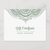 セージ – グリーンマンダラギフト証明書デザイン ポストカード (正面)