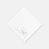 セージ・グリーンモダンホワイト結婚リスト スタンダードカクテルナプキン (角)