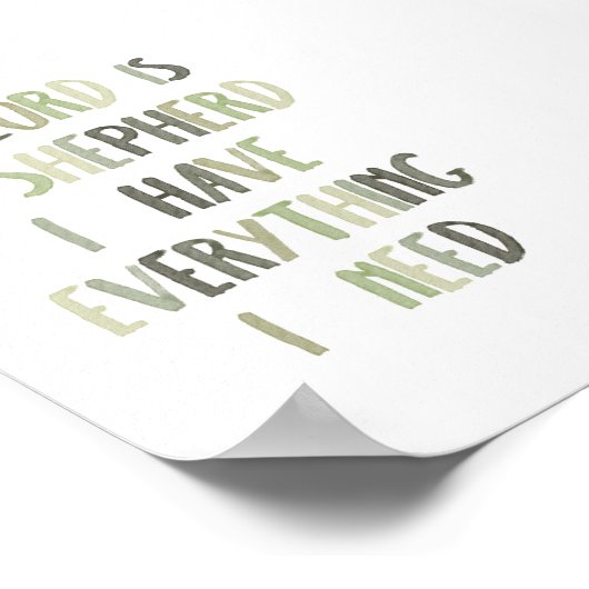 セージ・グリーン主は私の羊飼いのポスターである ポスター (角)