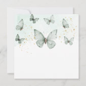 セージ・グリーン我々の小さな蝶は1回を回している 招待状 (裏面)