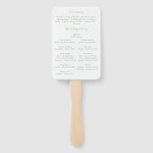 セージ・グリーン白はっきりしたフローラプモダンログラム ハンドファン (裏面)