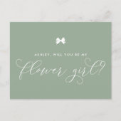 セージ・グリーン私の花の女の子カード ポストカード (正面)