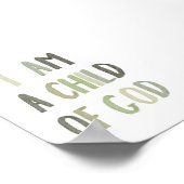 セージ・グリーン私は神のポスターの子どもだ ポスター (角)