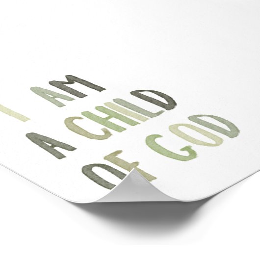 セージ・グリーン私は神のポスターの子どもだ ポスター (角)