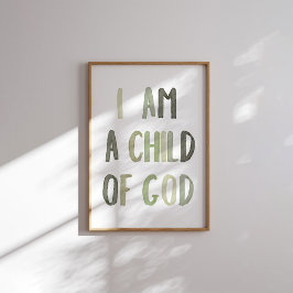 セージ・グリーン私は神のポスターの子どもだ ポスター