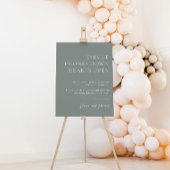 セージ・グリーン結婚のプラグ抜き式サイン ポスター