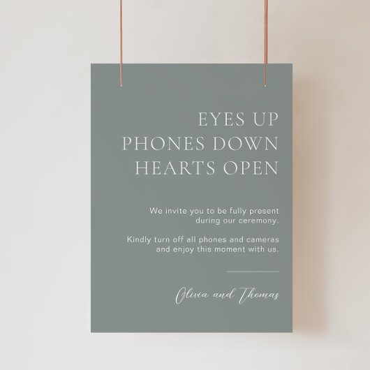 セージ・グリーン結婚のプラグ抜き式サイン ポスター