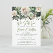 セージ・グリーン結婚フローラの誓いの更新 招待状 (スタンド正面)