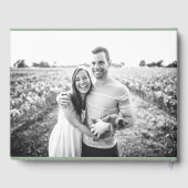 セージ・グリーン結婚ミニマルパーソナライズされたリスト ゲストブック (裏面)