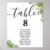 セージ・グリーン結婚リーのテーブル・シーティング・チャート ポスター (正面)