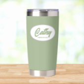 セージ・グリーン結婚様式化した花嫁 保温保冷タンブラー