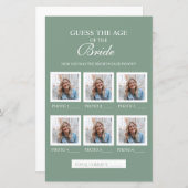 セージ・グリーン花嫁紙シートの年齢を推測 (正面/裏面)