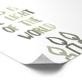 セージ・グリーン・イエスは世界のポスターの光である ポスター (角)