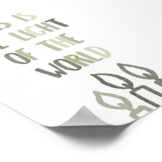 セージ・グリーン・イエスは世界のポスターの光である ポスター (角)