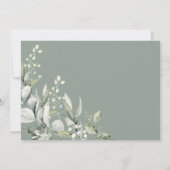 セージ・グリーン・ウッドランド一年生の少年 招待状 (裏面)