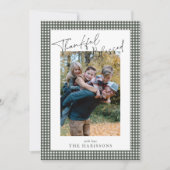 セージ・グリーン・ギンガム感謝感謝感謝感謝感謝祭賛美の開催 招待状 (正面)