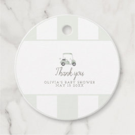 セージ・グリーン・ゴルフカート・ギフト・メッセージカード フェイバータグ