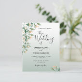 セージ・グリーン・ゴールデン・ボタニカル・結婚式招待状 ポストカード (スタンド正面)