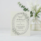 セージ・グリーン・シルバー・グリーン・結婚式招待状 (スタンド正面)