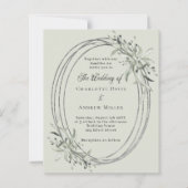 セージ・グリーン・シルバー・グリーン・結婚式招待状 (正面)