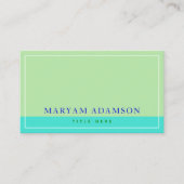 (セージ・グリーン、ターコイズ、アイボリーエレガント縁ど) コーリングカード (正面)