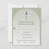 セージ・グリーン・ドラゴン結婚フライ 出欠カード (正面)