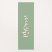 セージ・グリーン・ピーチ名前をカスタムするスクリプト ヨガマット (正面)