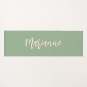 セージ・グリーン・ピーチ名前をカスタムするスクリプト ヨガマット (正面(横))