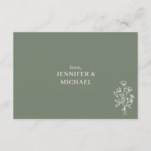 セージ・グリーン・ブーケ私の花嫁になる エンクロージャーカード (裏面)