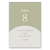 セージ・グリーン・ミニマリスト結婚・ジャパンディ テーブルナンバー (正面)