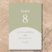 セージ・グリーン・ミニマリスト結婚・ジャパンディ テーブルナンバー