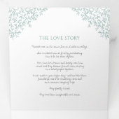 セージ・グリーン・モノグラム結婚美術物語献身的な 三つ折りプログラム (内部最初)