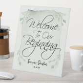 セージ・グリーン・ユーカリへようこそ 台座サイン (インサイチュ)