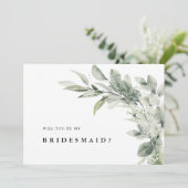 セージ・グリーン・ユーカリ私の花嫁になる 招待状 (スタンド正面)