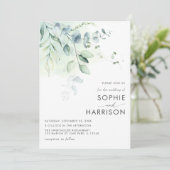 セージ・グリーン・ユーカリ結婚ー・グリーン 招待状 (スタンド正面)